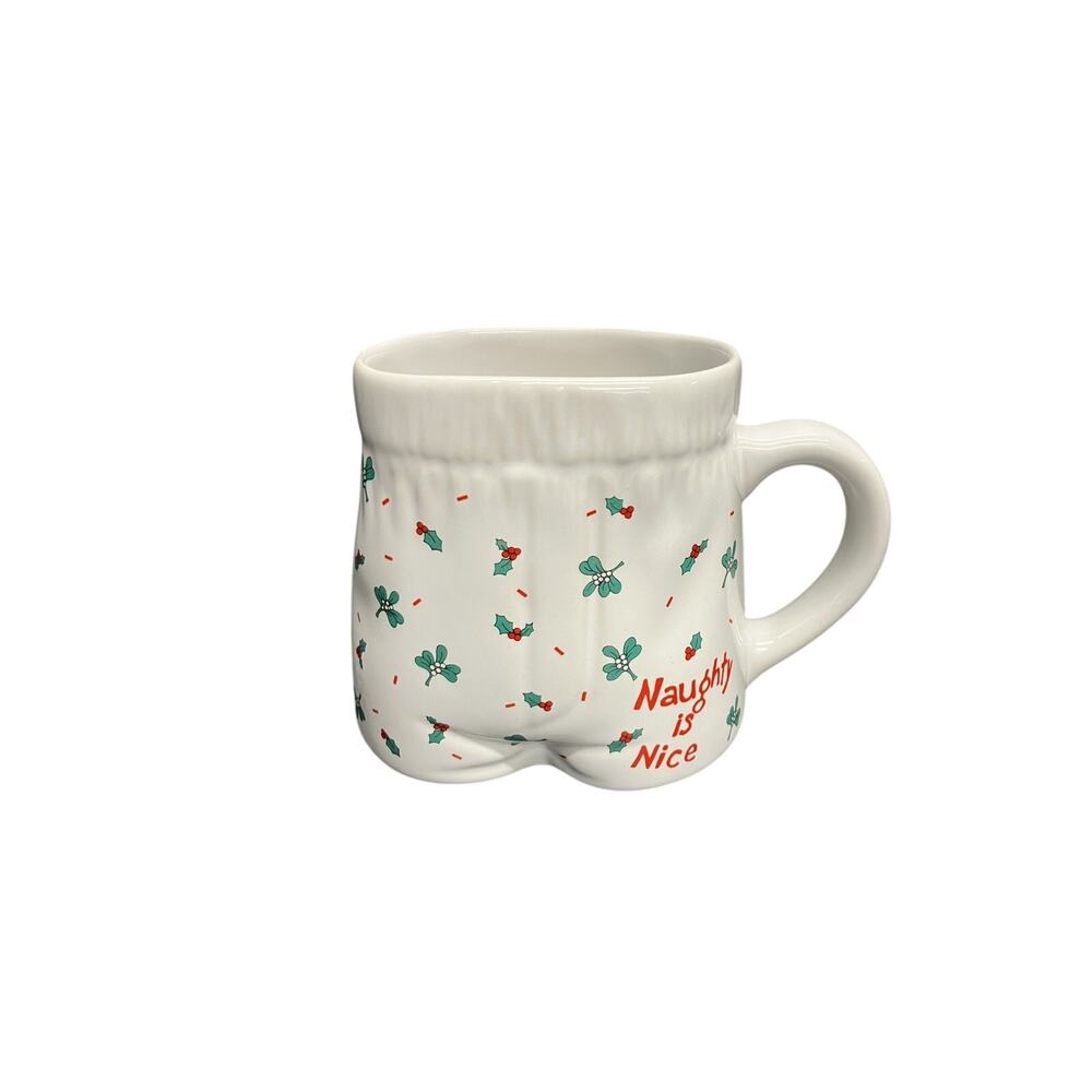 Humorous Christmas Mug Naughty Is Nice Boxer Shorts Design Papel Coffee Cup
